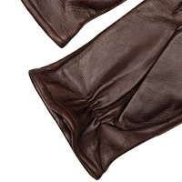 Brązowe rękawiczki męskie ze skóry jagnięcej