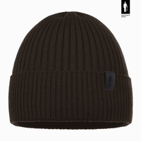 Czapka męska zimowa z wełny merino brązowa