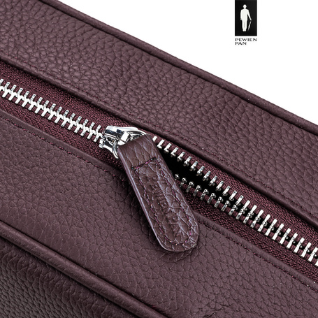 Męska skórzana kosmetyczka podróżna Pewien Pan – brąz bordowy