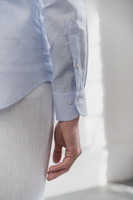 Niebieska koszula button down z czystego lnu