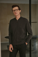 Ciemnoszary kardigan męski z czystej bawełny