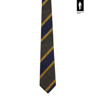 Granatowo-zielony krawat w pasy