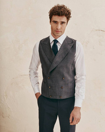 Dwurzędowa kamizelka Prince of Walles z ostrą klapą