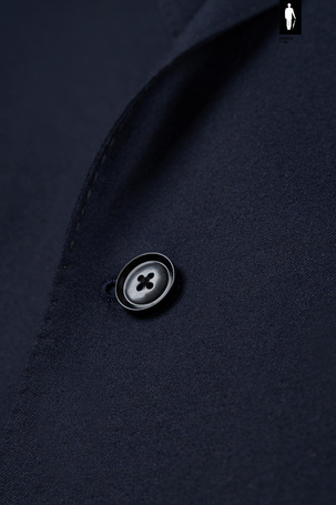 Granatowa marynarka męska z wełnianej flaneli w stylu włoskim