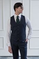 Kamizelka garniturowa z granatowej wełny 