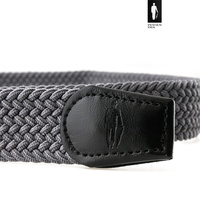 Pleciony pasek męski elastyczny – szary