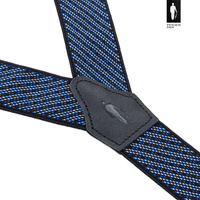 Szelki męskie granatowe we wzór żakardowy z zapięciem 2w1