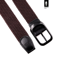 Pleciony pasek męski elastyczny – brązowy