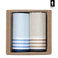 Dwie męskie chusteczki z bawełny