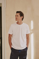 Piżama męska z długimi spodniami z granatowej satyny