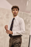 Koszula na spinki z fakturowanej tkaniny