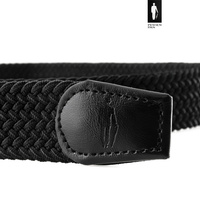 Pleciony pasek męski elastyczny – czarny