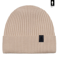 Czapka męska zimowa z wełny merino beżowa