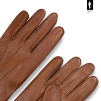 Rękawiczki męskie z jagnięcej skóry ocieplane jasny brąz