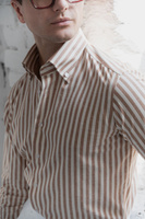 Koszula w brązowe szerokie paski Button Down