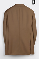 Brązowa marynarka męska z wełnianej flaneli w stylu włoskim