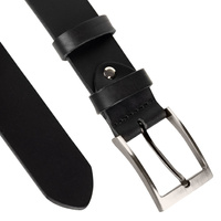 Pasek o szerokości 4 cm z czarnej skóry