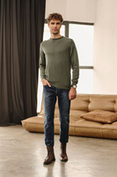 Zielony sweter O-Neck z miękkiej bawełny