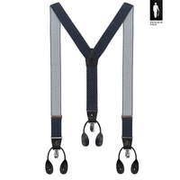 Szelki męskie granatowe w kropki z zapięciem 2w1