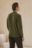 Ciemnozielony kardigan męski z czystej bawełny