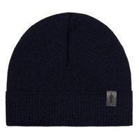 Granatowa dopasowana czapka męska z wełny merino