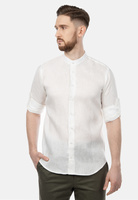 Lniana koszula męska ze stójką