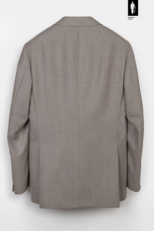 Beżowa marynarka męska z wełnianej flaneli w stylu włoskim