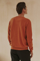 Pomarańczowy sweter męski V-neck bawełna