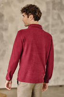 Bordowa bluza polo z grubej bawełny 100%