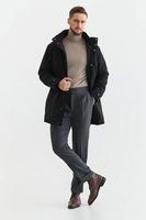 Czarna kurtka zimowa z odpinanym kapturem