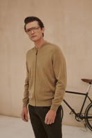 Beżowy kardigan męski z czystej bawełny