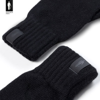 Czarne rękawiczki z wełny merino do obsługi telefonu