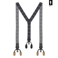 „Grey Check” – szelki męskie 2w1