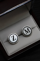 Srebrne spinki koszulowe z Twoimi monogramem AK-01