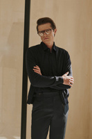 Granatowy kardigan męski z czystej bawełny