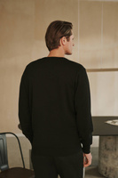 Czarny sweter męski V-neck bawełna