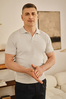 Szara koszulka polo z bawełny organicznej