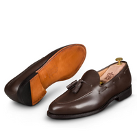 Brązowe mokasyny Goodyear Welted - Tassel Loafers