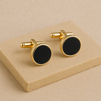 Złoto-czarne spinki do mankietów