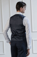 Kamizelka garniturowa z granatowej wełny 