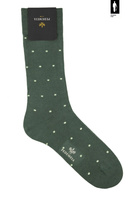 Zielone skarpety w groszki Pedemeia – bawełna organiczna