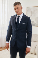 Garnitur wełniany Sartoria, granatowy
