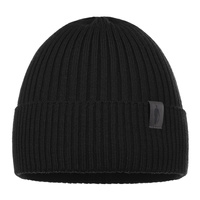 Czapka męska z dzianiny szara wełna merino