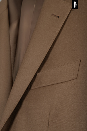 Brązowa marynarka męska z wełnianej flaneli w stylu włoskim