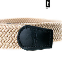 Pleciony pasek męski elastyczny – beżowy