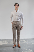 Spodnie na regulatory z jasnobrązowej wełny solaro