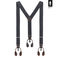 Szelki męskie ciemnoszare w romby z zapięciem 2w1