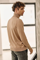 Beżowy golf męski 100% bawełna