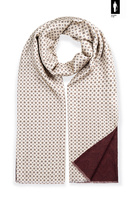 Jedwabno-wełnianiany beżowy szal męski