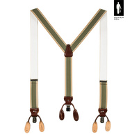 Szelki w paski z zapięciem na guziki i klamry